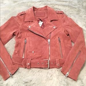🌸 Blank NYC Suede Moto Jacket Coral NWT Small 🌸